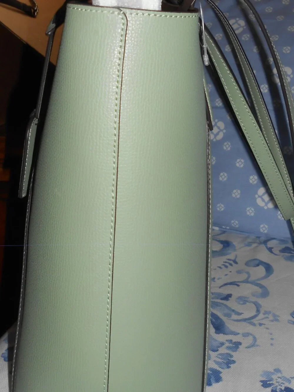 NWT Kate Spade Balsam Green Leather Large Tote Very Elegant